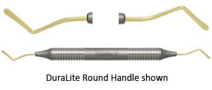 Nordent Composite Placement Instrument, #LR, Curved Double Paddle, Titanium Nitride Coated, DuraLite® ColorRings™ Handle, Stainless Steel, Double End thumbnail 4