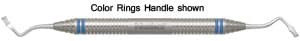 Nordent Ochsenbein #4 Double-End Periodontal Hoe/Chisel, Mirror Image 3.5 mm Blades, DURALite ColorRings Handle thumbnail 3