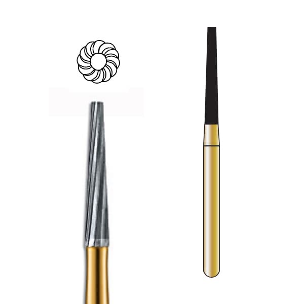 Pac-Dent FG #7204 12-Blade Taper Finishing and Trimming Carbide Bur, Package of 10 - Pac-Dent FG #7204 12 Blade Taper Finishing Trimming and Finishing Carbide Bur, Package of 10 Burs. - Image 1