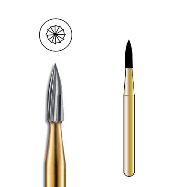 Pac-Dent FG #7902 12-Blade Needle Trimming and Finishing Carbide Bur, 10/Pk - Pac-Dent FG #7902 12 Blade Needle Trimming and Finishing Carbide Bur, Package of 10 Burs. - Image 1
