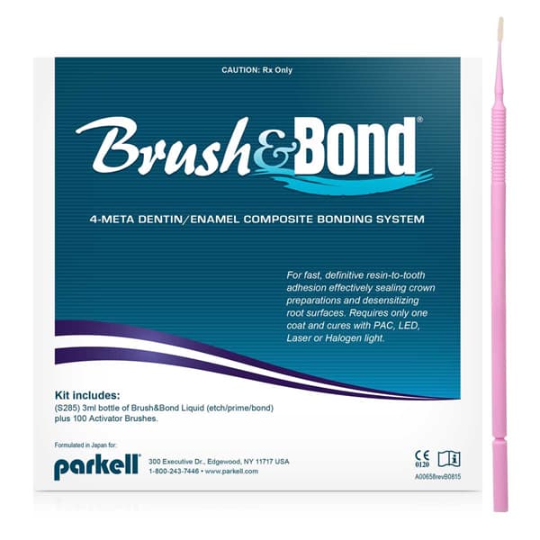 Parkell Brush & Bond Self-Etching Composite Bonding Agent Kit with Mini/Endo Activator Brushes, 3 mL Bottle & 100 Brushes, S288 thumbnail 13