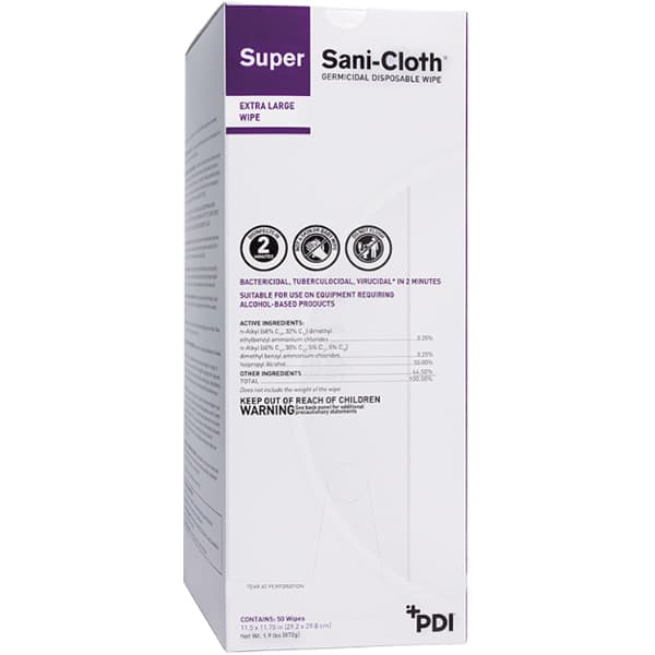 Super Sani-Cloth Germicidal Disposable Surface Wipes, X-Large, 11.5" x 11.75", Individual Packets, 50/Box, U87295 thumbnail 11