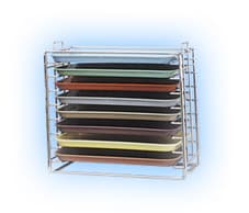 Plasdent Chrome Tray Rack for Size A Trays, Stackable, Long Side Loading, Holds 8 Trays, 15" x 9-3/4" x 14-1/8", 300TRA thumbnail 4