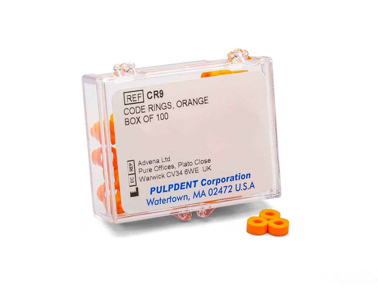 Pulpdent Silicone Code Rings, Standard, 1/8" ID x 1/8" Wide, Orange, 100/Pk, CR9 thumbnail 13