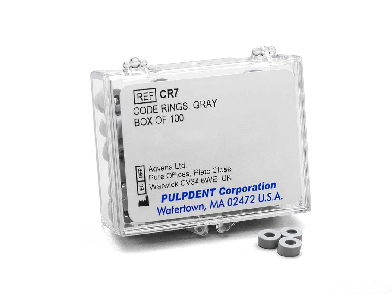 Pulpdent Silicone Code Rings, Standard, 1/8" ID x 1/8" Wide, Gray, 100/Pk, CR7 thumbnail 9