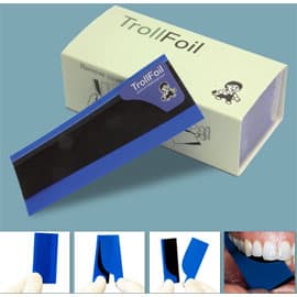TrollFoil Pre-Mounted Double-Sided Articulating Foil, 8 Microns, Blue, 3" x 3/4", 500/Pk, 12000501 thumbnail 14