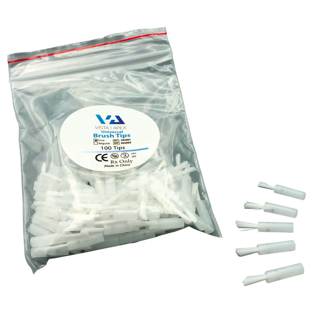 Vista Apex Universal Composite Brush Tips, Fine Bristle, White, 100/Bag, 302001 thumbnail 14