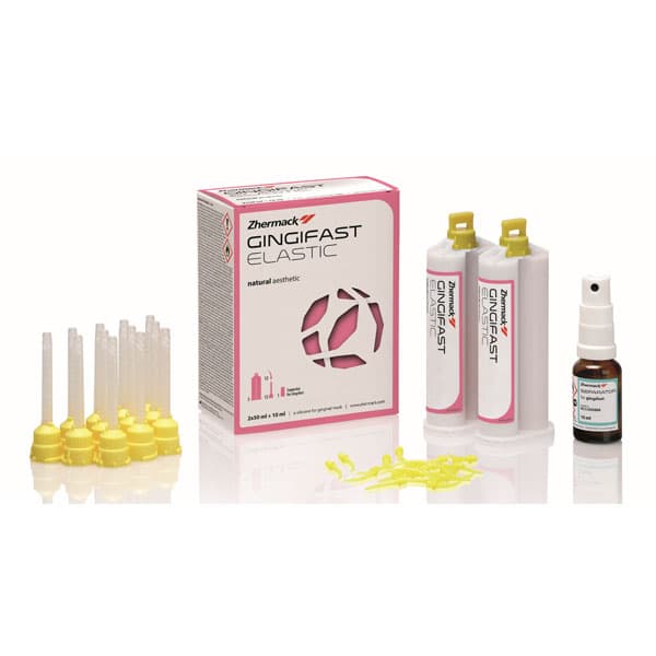 Zhermack Gingifast Elastic Silicone Removable Gingival Mask, Standard Pack, 2 x 50 mL Cartridges with 12 Mixing Tips, 12 Oral Tips, and 10 mL Separator, C401500 thumbnail 7