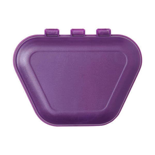 Zirc Denture Box, Plum, One-Piece with Locking Mechanism, 12/Pk thumbnail 3