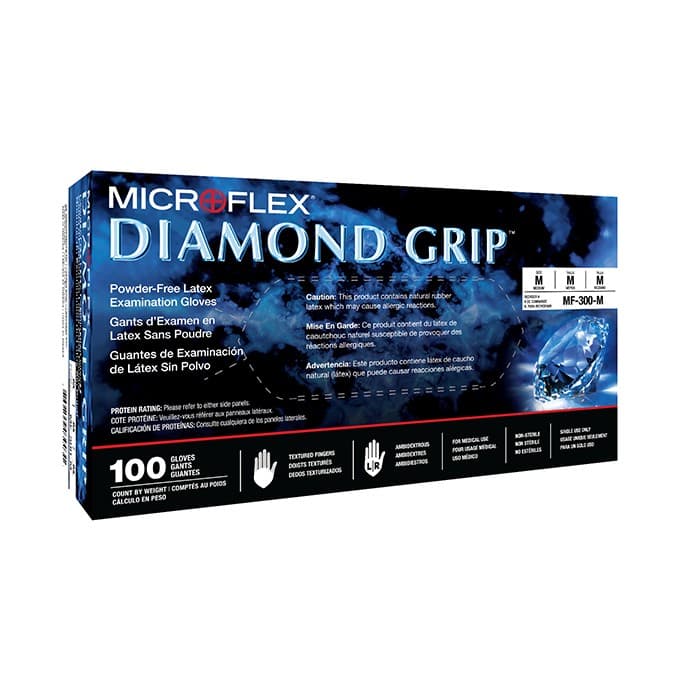 Microflex Diamond Grip MF-300 Powder-Free Latex Exam Gloves, Extra Large, Natural, 100/Box, MF-300-XL thumbnail 18