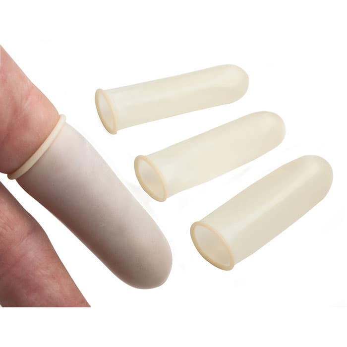 Dukal Latex Finger Cots, Non-Powdered, Pre-Rolled, Medium, Natural White, 144/Box, 4423M thumbnail 13