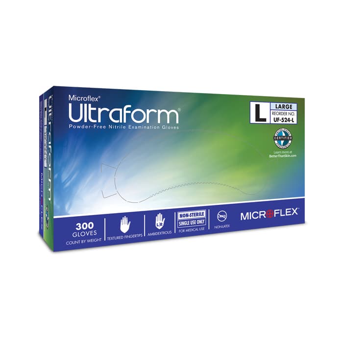 Ultraform Powder-Free Nitrile Exam Gloves, Large, Cobalt Blue, 300/Box, UF-524-L thumbnail 19