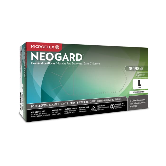 Microflex Neogard Chloroprene Exam Gloves, Powder-Free, Non-Sterile, Medium, Green, 100/Box, C522 thumbnail 18