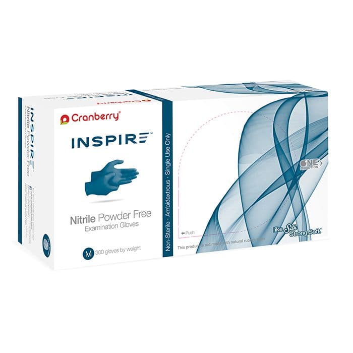 Cranberry Inspire Nitrile Exam Gloves, Powder-Free, Non-Sterile, Large, Aegean Blue, 300/Box, CR3388 thumbnail 16