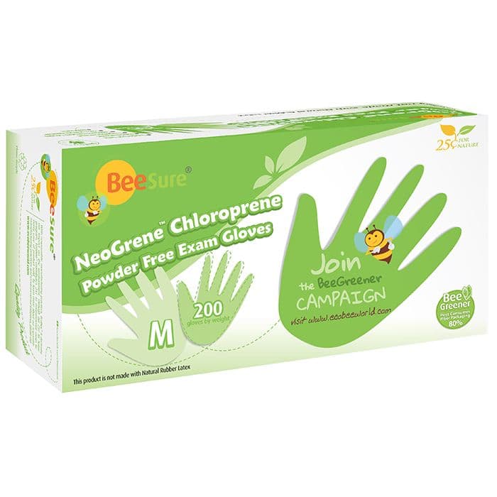 BeeSure NeoGrene Chloroprene Powder-Free Exam Gloves, Medium, Green, 200/Box, BE1187 thumbnail 19