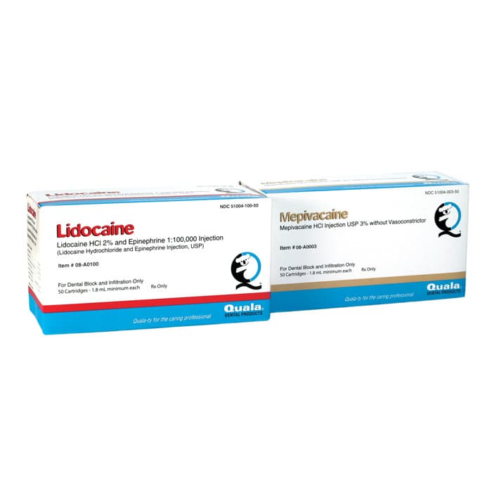 Quala Mepivacaine HCl 3% Injection USP, Plain (No Vasoconstrictor), 1.7 mL Dental Cartridges, 50/Box thumbnail 4