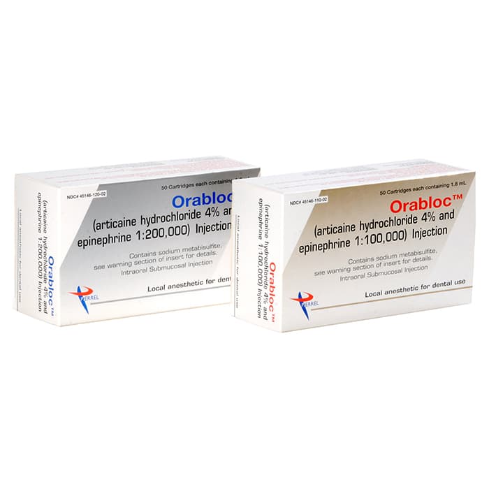 Orabloc Articaine HCl 4% with Epinephrine 1:100,000 Injection Cartridges, 1.8 mL, Gold Box, 50/Box, 2101051 thumbnail 17