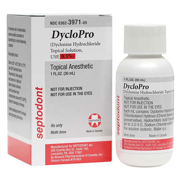 Septodont DycloPro Dyclonine Hydrochloride Topical Anesthetic Solution USP 0.5%, 1 fl oz Jar, 99510 thumbnail 17
