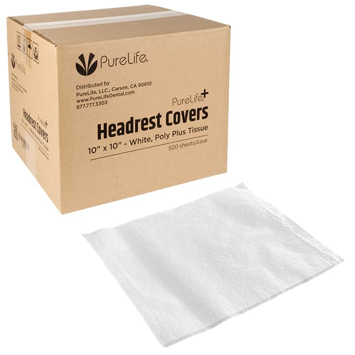PureLife+ Paper Headrest Covers, 10" x 13", White, 500/Case thumbnail 2