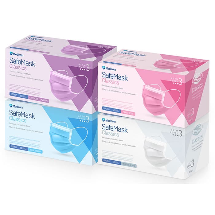 SafeMask® Classics™ Procedure Earloop Face Mask, ASTM Level 3, Blue, 50/Box, 205315 thumbnail 21