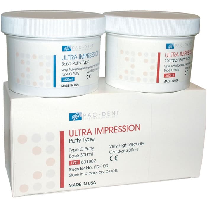 Pac-Dent Type-O-Putty VPS Impression Material, Regular Set, 2 x 300 ml Jars (1 Base, 1 Catalyst), 001V thumbnail 5