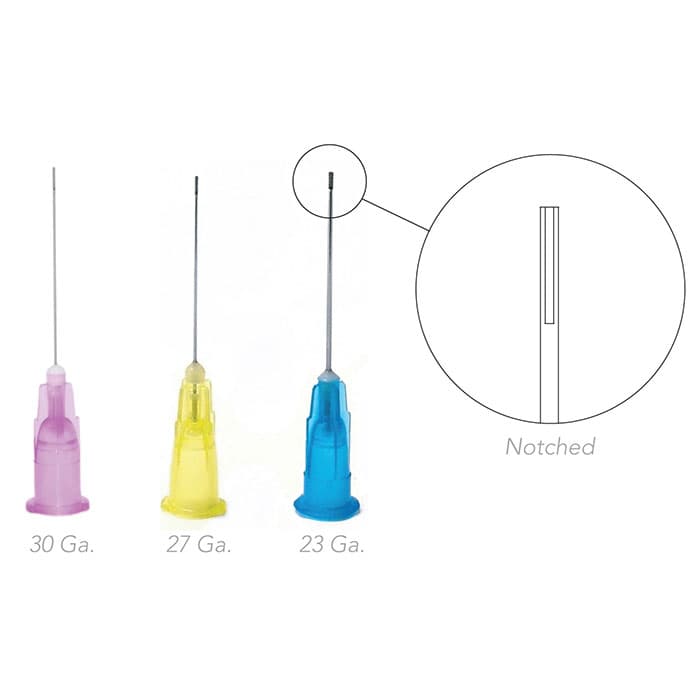 Pac-Dent Bendable Irrigation Needle Tips, Monoject Style, Notched, 23 Gauge, Blue, 1", 100/Pk, 238 thumbnail 7