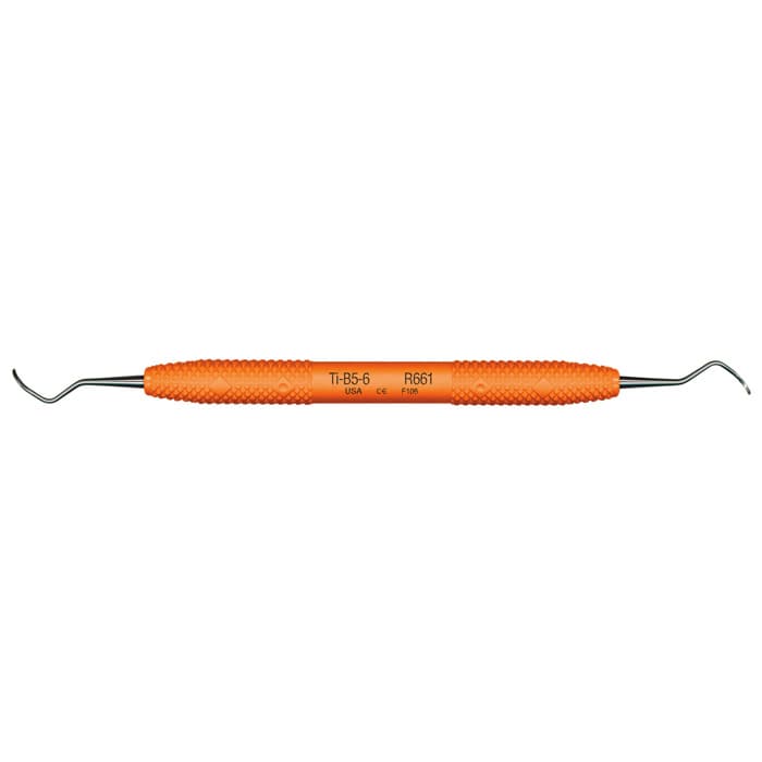 Wingrove Titanium Implant Scaler, Double-Ended, Barnhart 5/6, Orange Resin Handle, 1/Pk, R661 thumbnail 13