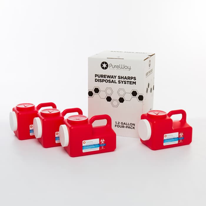 PureWay Sharps Mail Back Kit, 2 Gallon 4-Pack Sharps Containers with Recycling Kit, 40042 thumbnail 4