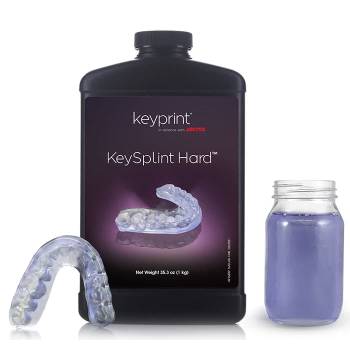 KeySplint Hard Biocompatible 3D Printing Resin, Light Violet Translucent, 1 kg Bottle, 4220004 thumbnail 10