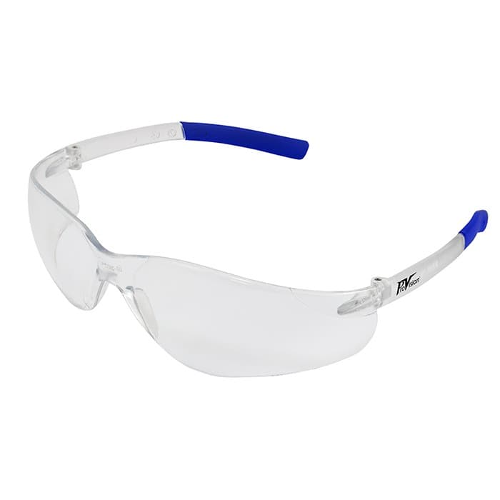 ProVision Clarity Safety Eyewear, Clear Frame/Clear Lens, Navy Tips, Each, 3605B thumbnail 7