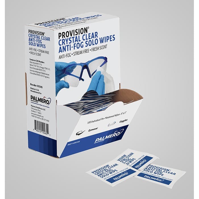 ProVision Crystal Clear Anti-Fog Solo Wipes, 8" x 5", Individually Wrapped, 100/Box, 3534S thumbnail 13
