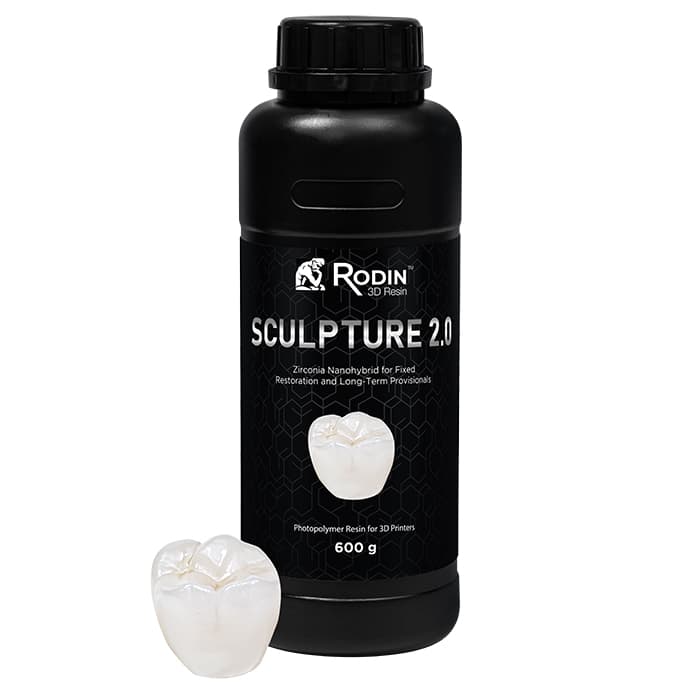 Pac-Dent Rodin Sculpture 2.0 Ceramic Nanohybrid 3D Resin, Shade A4, 300 g Bottle, 1/Pk, 23915 thumbnail 7