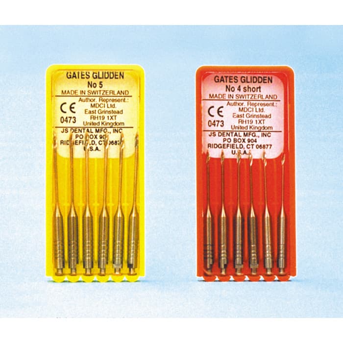 Gates Glidden Drills, Stainless Steel, 32mm, #1-6 Assorted, 6/Pk - Gates Glidden Drills - Stainless Steel - 32mm #1-6 Assorted - Image 1