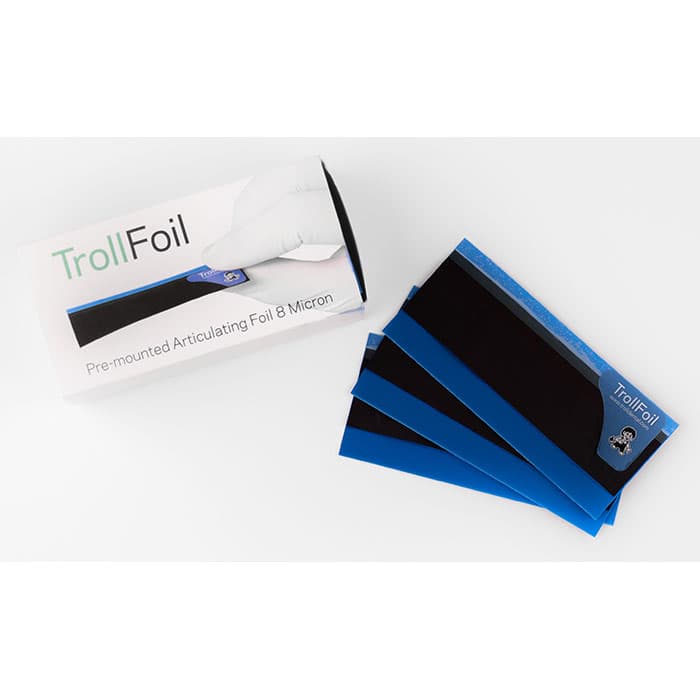 TrollFoil Pre-Mounted Double-Sided Articulating Foil, 8 Microns, Blue, 3" x 3/4", 500/Pk, 12000501 thumbnail 18