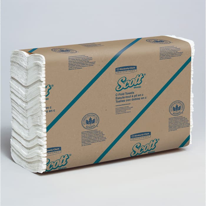 Scott Essential C-Fold Paper Towels, 40% Recycled Fiber, White, 200 Sheets/Pack, 12 Packs/Case, 2400/Case, 01510 thumbnail 2