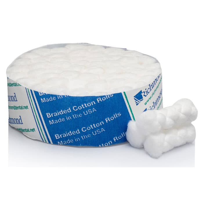 Richmond Braided Cotton Rolls, Medium Diameter 3/8" x 1 1/2", Junior Pack, Non-Sterile, 2000/Box, 200204 thumbnail 19