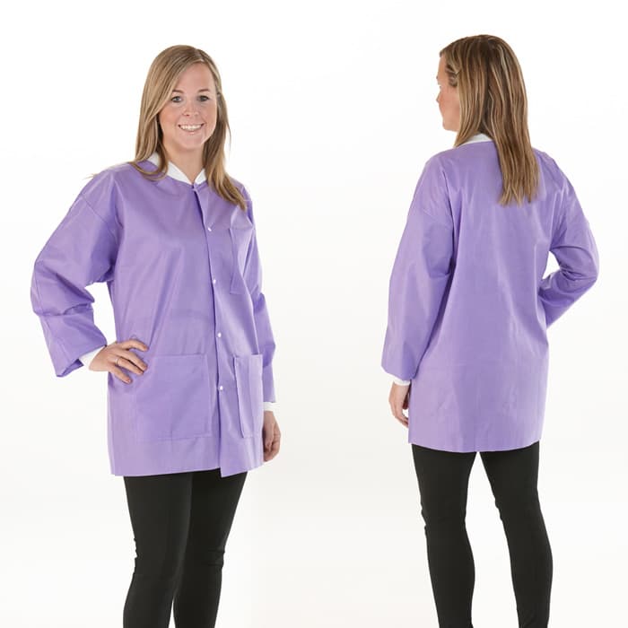SafeWear Hipster Jacket, Medium, Plum Purple, 45 g/m2 SMS, AAMI Level 2, 12/Pk, 8103-B thumbnail 18
