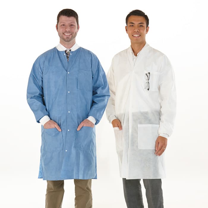 SafeWear High Performance Lab Coat, X-Large, Deep Blue, SMS, 3 Pockets, Snap Front, 12/Pk, 8107-D thumbnail 18