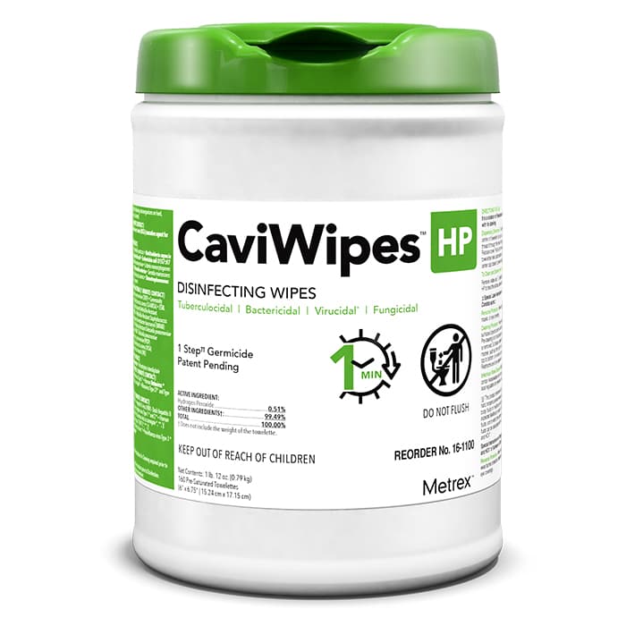 CaviWipes™ HP Surface Disinfectant Wipes, Hydrogen Peroxide, 6" x 6.75", 160/Canister, 16-1100 thumbnail 5