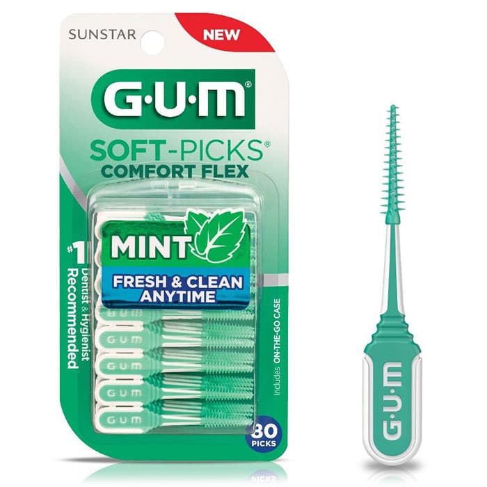 GUM Soft-Picks Comfort Flex Interdental Cleaners, Mint, 4 Picks per Pack, 72 Packs/Box, 670P thumbnail 10