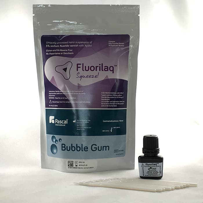 Fluorilaq™ Squeeze 5% Sodium Fluoride Varnish, Bubblegum, 9.5 mL Bottle with 30 Brushes, 10-420 thumbnail 13