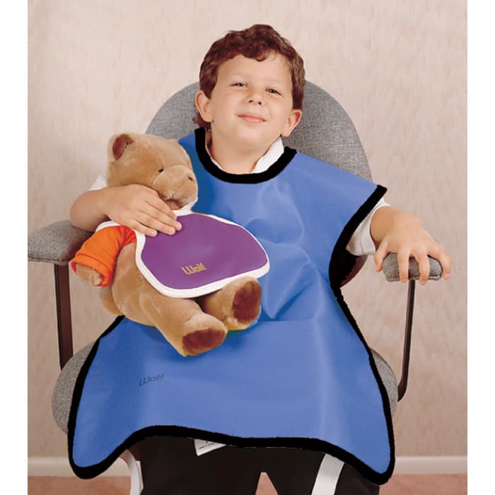 Flow X-Ray Lead-Free Child Apron with Attached Collar, 20" x 20", Red, 0.25mm Lead Equivalency thumbnail 4