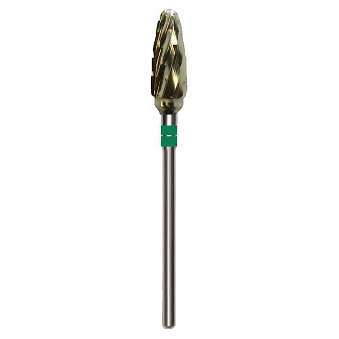 Great White Lab Series Carbide Bur, G Series, Round-End Taper Spiral Cut, ISO 275, GW251-060, Green Band, 1/Pk thumbnail 4