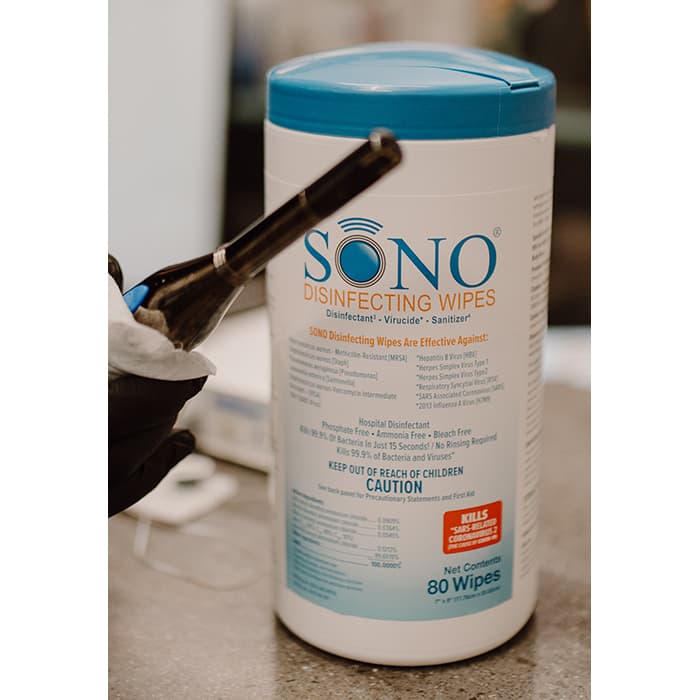 SONO Disinfecting Wipes, 7" x 8", Alcohol & Bleach-Free, 80 Wipes/Canister thumbnail 2