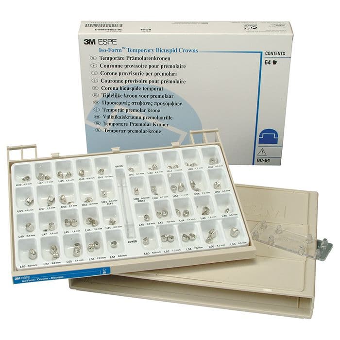 3M Iso-Form Temporary Molar Crowns, Tin-Silver Alloy, Assorted Kit, 64 Crowns, MC-64 thumbnail 9