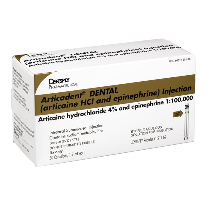 Articadent DENTAL 4% Articaine HCl with Epinephrine 1:100,000 Injection Cartridges, 1.7 mL, 50/Box, 51116 thumbnail 16