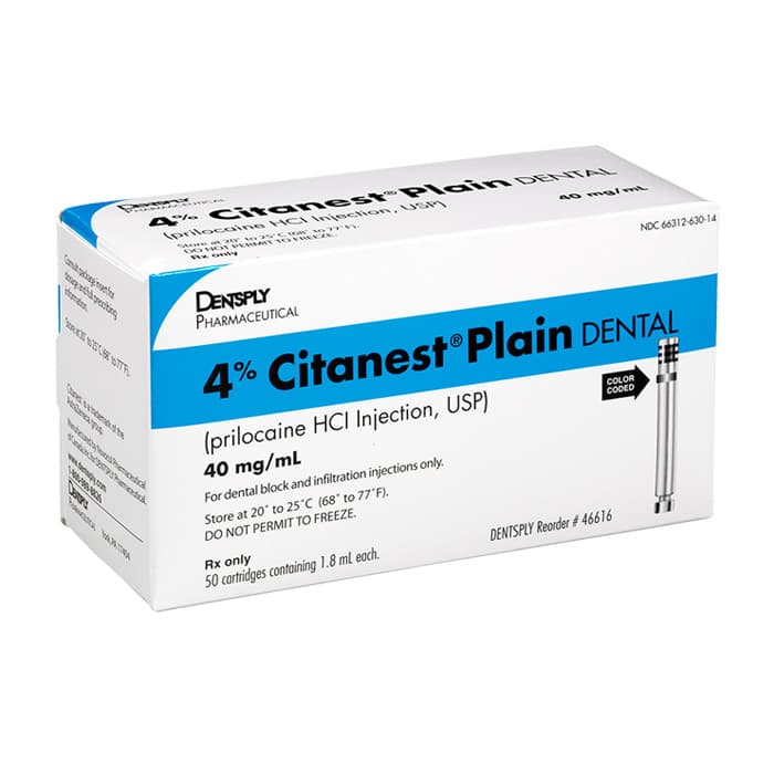 Citanest Plain 4% Prilocaine HCl Dental Anesthetic without Vasoconstrictor, 1.8 mL Cartridges, 50/Box, 46616 thumbnail 15