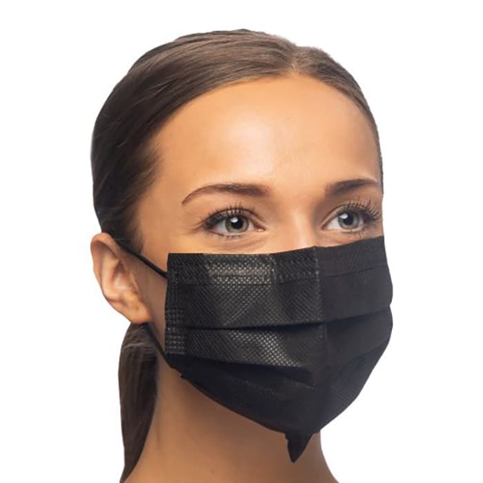 Crosstex™ Surgical Face Mask with Secure Fit™ Technology, ASTM Level 3, Black, Ear Loop, 50/Box, GCFBKSF thumbnail 20
