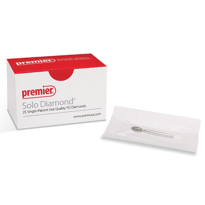 Premier Solo Diamond Bur, Coarse, Shape 1908, Bur Size 379018, Sterile, 25/Bx - Solo Diamond&reg; - Coarse - Shape 1908 - Bur Size 379018 - Image 1