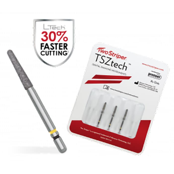 Two Striper TSZtech Diamond Bur, Laboratory Handpiece, X590.12ZF, Parallel Cylinder Round-End, 1.2 mm, ZF Grit, 1/Pk, 2012848 thumbnail 11